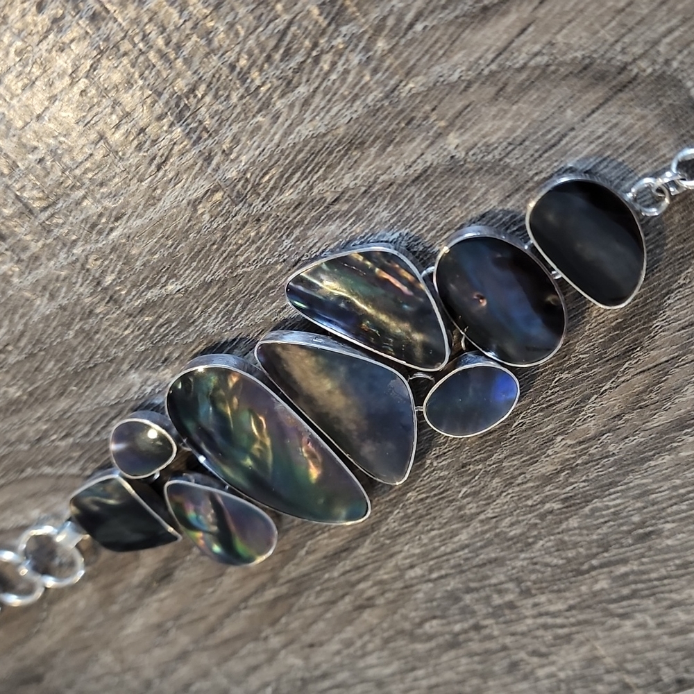 Sterling Silver Lip Shell Bracelet - image 7